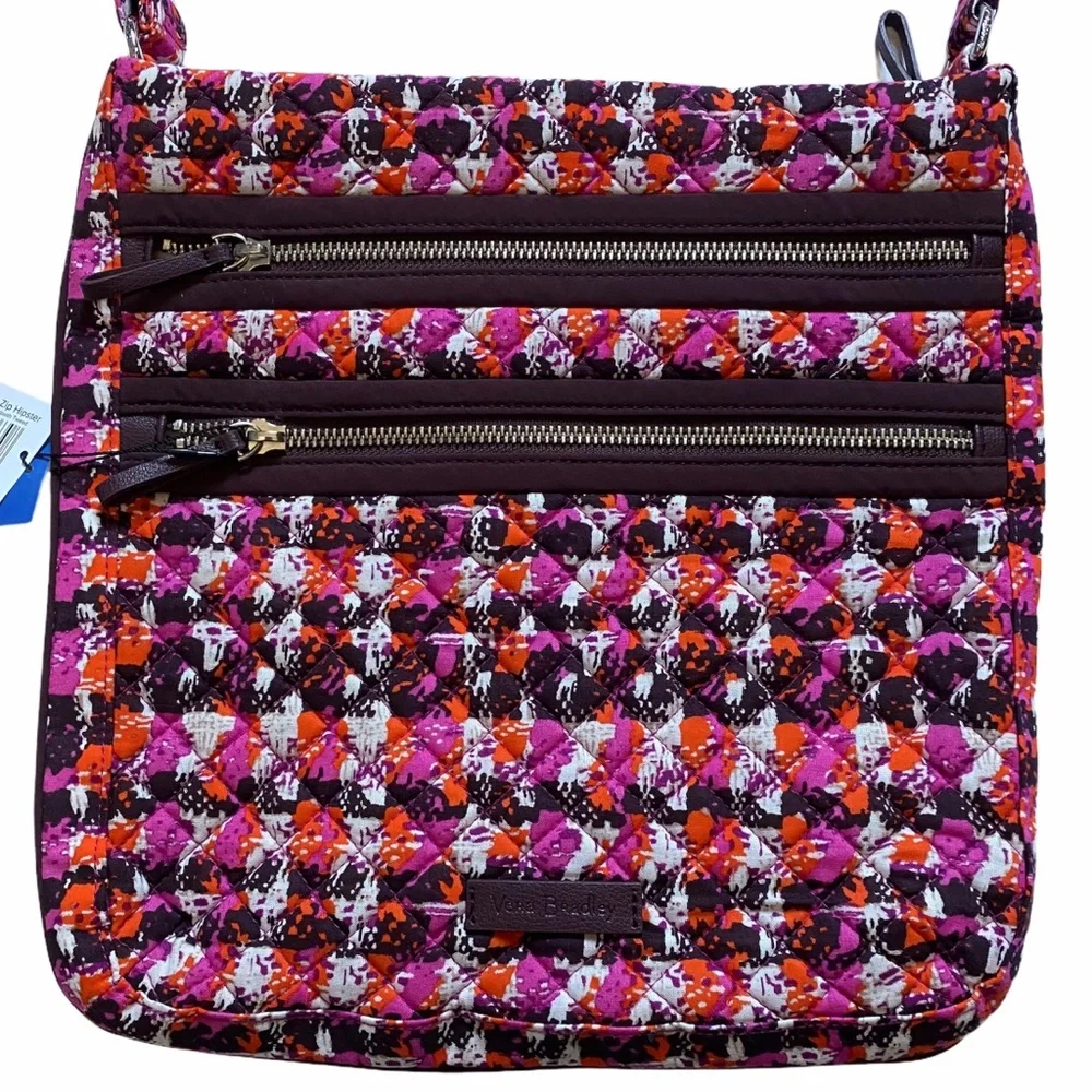 Vera Bradley iconic triple zip hipster
